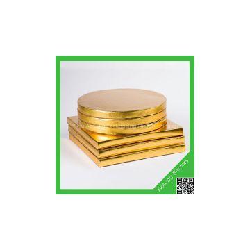 Fashion design golden round and square corrugated cake board