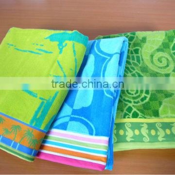 100%cotton double jacquard velour beach towel