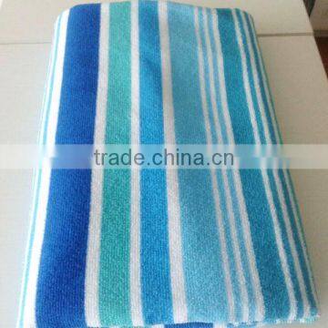 hot sale stripe printed microfiber bath towel