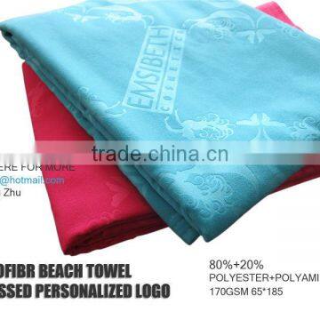 MICROFIBER TOWEL WITH PERSONALIZED EMBOSS LOGO