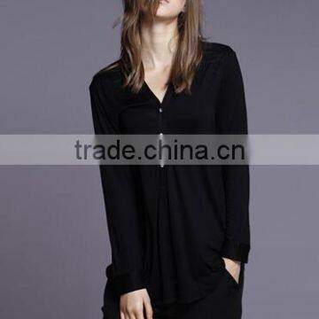 Loose high quality long sleeve cotton jersey t shirt for women