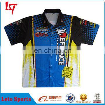 full button Motorcycle Pit Shirt Mens Pit Crew Shirts