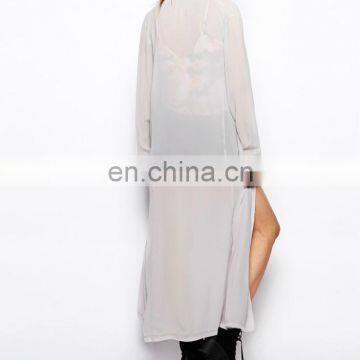 CHEFON Sheer Maxi Shirt Vintage Day Dresses