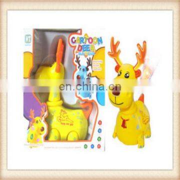 Electric Christmas gift music and light free wheel cartoon deer