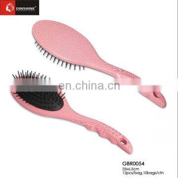 Hairdresser Used Paddle Hair Brush Plastic Round Paddle Cushion Hair Brush photo-2