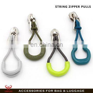 Newest rubber string zipper pulls for bags