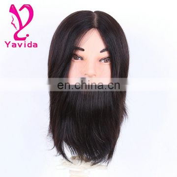 practice head training head for barber with beard Salon mannequin heads cabelo humano natural