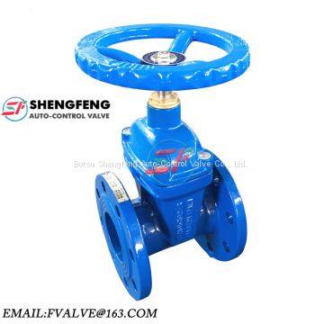 DN100 GGG50 PN16 F4 ductile iron heavy type resilient soft seat gate valve