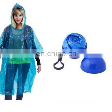 poncho in ball with keychain