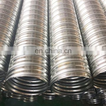 China Factory Dia 50mm 60mm Round Galvanized metal Corrugated Duct price