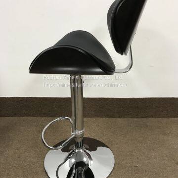 Modern Leather Cushion Plywood Backrest Bar Chair photo-4