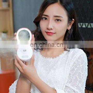Multi Functional Electric Lighted Travel USB Power Bank Facial Steamer Makeup Mirror