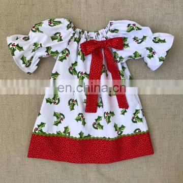 Baby girl dress Christmas girl dress leaf caterpillar print party clothing for 1-5T