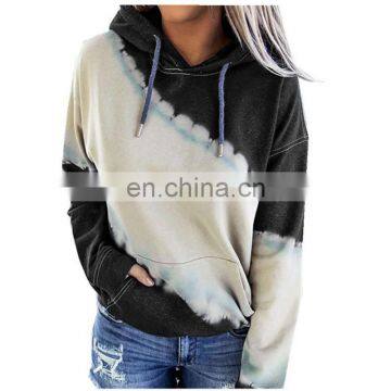 Autumn/winter European and American Women's Blouse Loose Tie-dye Printed Long Sleeve Hoodie Sweatshirts photo-4