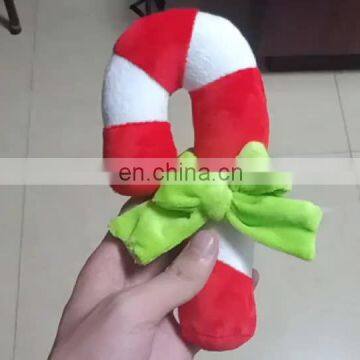 Teddy puppy molar bite-resistant Christmas candy cane dog toy squeaky pet christmas toy