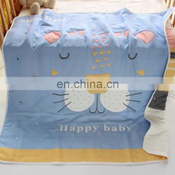 2020 new arrival thickened more warm 10 layers 100 cotton muslin animal printed baby swaddle wrap blanket with factory price