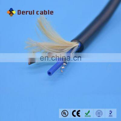 2 cores digital camera cable with spiral armored fiber optic cable flexible moving cable for data signal transmission