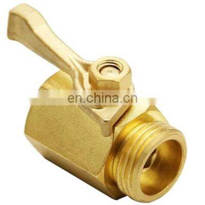 Irrigation brass female shut off hose connector valve