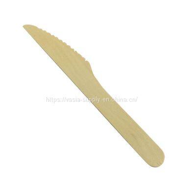 Compostable and Biodegradable Individually Wrapped Wooden Knife16.5cm for Travel FSC Birch Wood photo-2