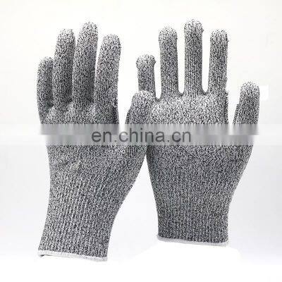 CE EN388 4544 level 5 cheap 13G HPPE cut proof safety kitchen cry anti cut resistant gloves