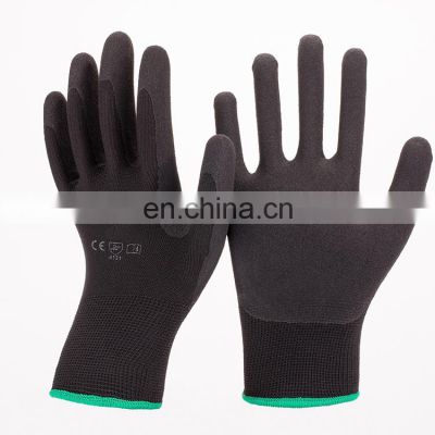 cheap black nitrile coated biodegradable gloves