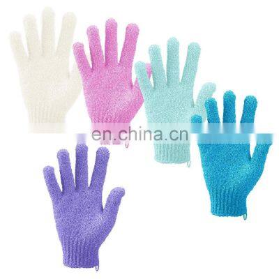 Nylon Body Scrubber Shower Glove Spa Massage Bath Gloves Exfoliating Gloves