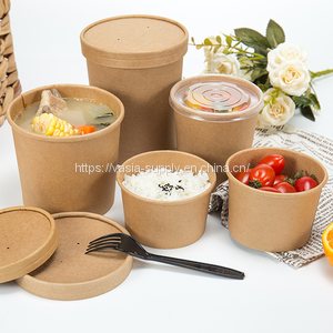 Paper bowl with lid price noodle takeaway eco friendly paper cup disposable rice paper bowls