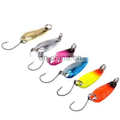 Factory Wholesale 2.5g 6 colors 2.8cm Spoon Fishing lure Metal Freshwater Saltwater Trolling