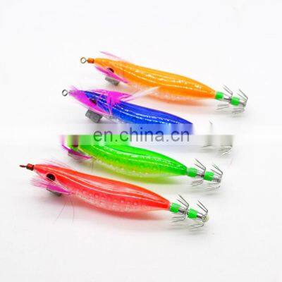 2.0 In Stock Good Price Glow in Dark Luminous Tail Fishing Lures Wood Shrimp Prawn Tackle Hooks Squid Jig