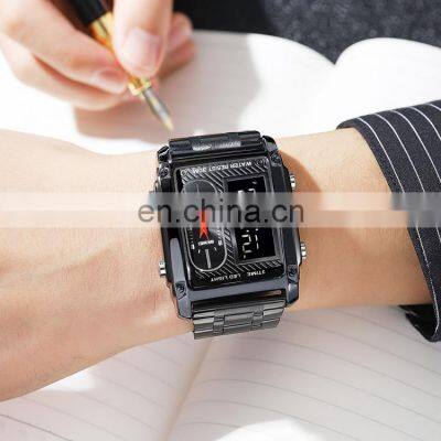 SKMEI 1868 Sport Jam Tangan Skmei Stainless Steel Bracelet Men Led Digital Watches photo-4