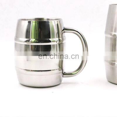 2019 new product  double wall reusable stainless steel beer cup with handgrip