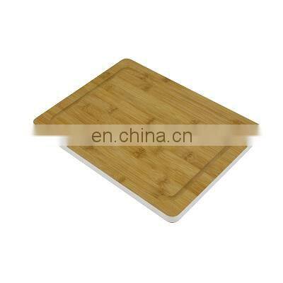 Customize Rectangular Solid Bamboo Wood Cutting Board with Groove for Food