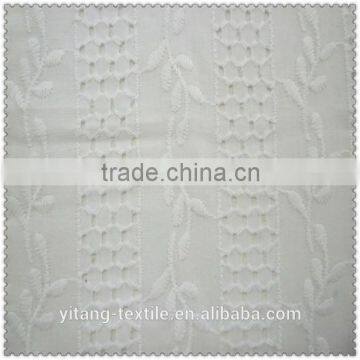 Factory price white embroidered fabric