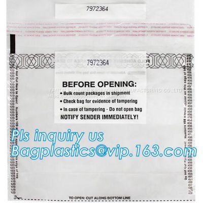 Tamper Evidence Bags With Barcode And Serial Number Bank Money Coin Deposit Change Security Bags