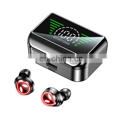 M31 Tws Earphones Mirror Led Digital Display True Stereo Wireless Earbuds Ipx7 Waterproof Headphones With Charger Box