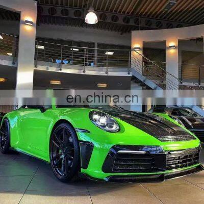 Runde Dry Carbon Fiber Material Front Bumper Front Lip Rear Bumper Hood Spoiler For Porsche 911 992 KEYNNY Style Body Kit