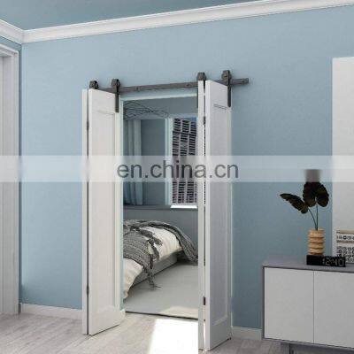 Heavy Duty Side Mounted Black Roller Folding Barn Sliding Door Hardware photo-2