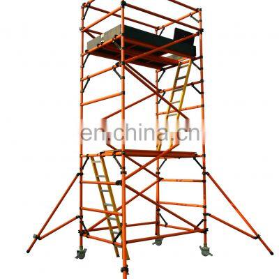 Ladders Scaffoldings Mobile 0.75m Indoor Outdoor Narrow Insulation Fiberglass Scaffold For Electric Power Project