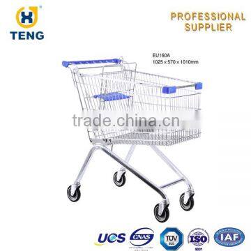 European Style Supermarket Shopping Trolley Classical Steel Material Shopping Trolley In Shop Mall Stroller