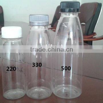 High quality 330ML pet plastic round juice bottle