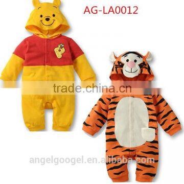 cartoon animal bulk infant rompers bodysuit printed bear and tiger AG-LA0012