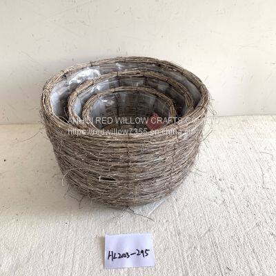 Customizable size Natural Wood Flower Basket/ plant basket