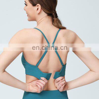 High Quality Adjustable Straps Two Ways Wear Gym Fitness Yoga Bra Women Workout Running Training Bra Top Clothing