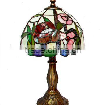 8-inch stained glass lamp shade handmade tin soldering making art dragonfly lake