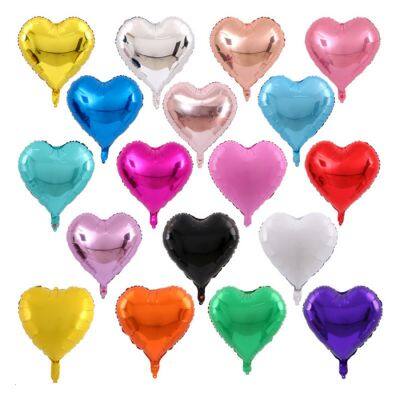 Wholesale 18 24 Inch Aluminum Film Mylar Ballons Globos Party Decoration Helium Heart Shaped Foil Balloons