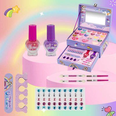Girls Manicure Sticker Nail Polish DIY Creative Fashion Make up Set Girl Play Art Beauty Kids Cosmetic Set photo-5