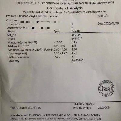 Chang Chun EVAL EVOH EV-3851F Kunstharz, hochbarrierefähiges Verpackungsmaterial, Spitzen-EVAL EVOH-Granulat für Lebensmittelverpackungen aus Kunststoff photo-5