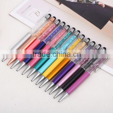 Manufacturer promotions hair metal crystal diamond ballpoint pen capacitance