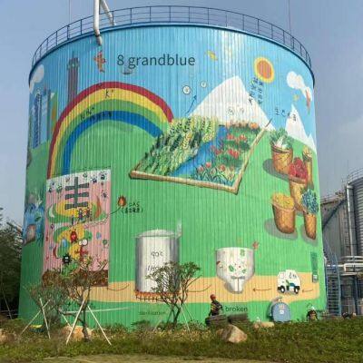 Hand-painted Wall Paintings for Heihe Hanging Baskets, High-altitude Cooling Tower and Chimney Murals for Power Plants, Exterior Wall Paint for Hand-painted Walls photo-4