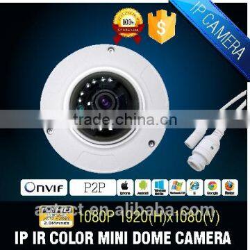 Fisheyes 2.1mm Fixed Lens Sony CMOS H.264 2.0MP HD IP Dome Camera CCTV Camera